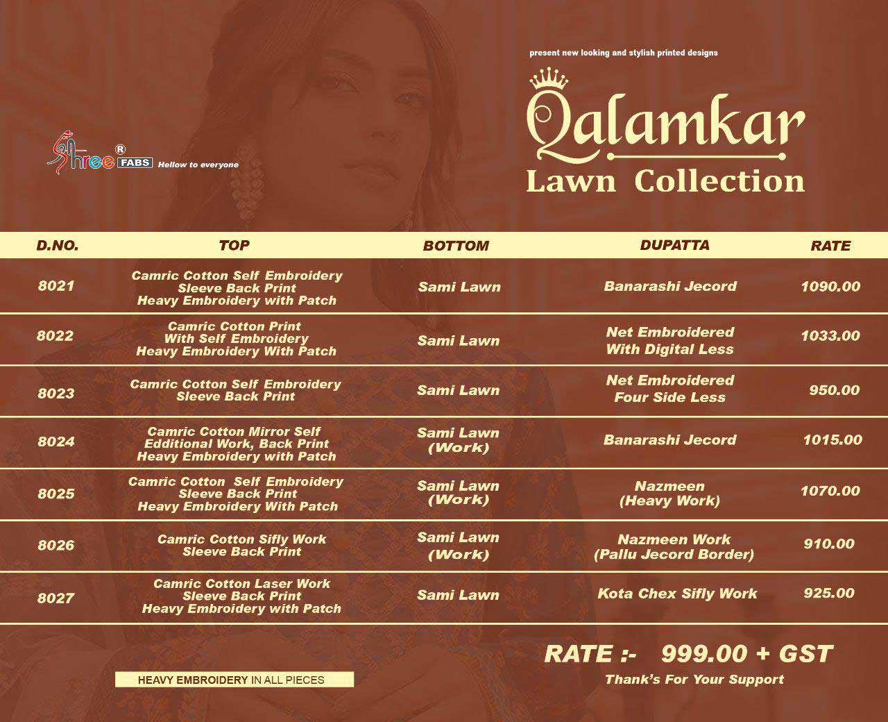 Shree Fabs Qalamkar Lawn Collection Cotton Suit Shree Fabs Qalamkar Lawn Collection Cotton Suit